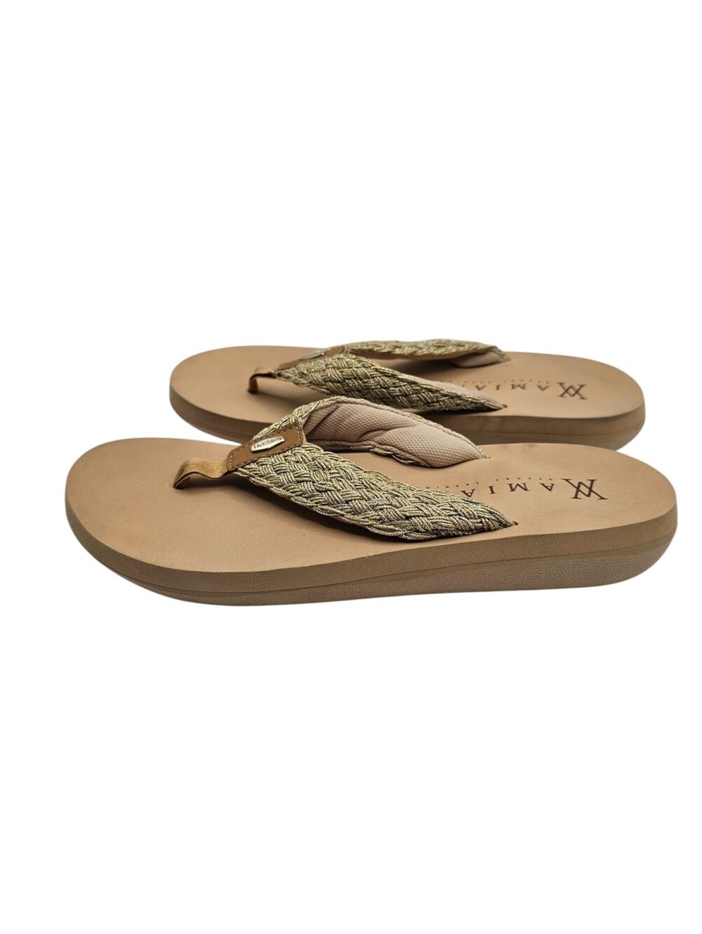 Amiani Resort Wear Womens Sz 27 (US 10.5) Slip On Flip Flop Sandals Beige - Picture 4 of 7